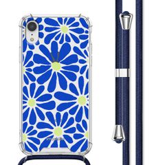 imoshion Coque Design avec cordon Apple iPhone Xr - Cobalt Blue Flowers Connect