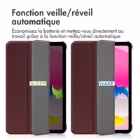 imoshion Coque tablette Trifold Apple iPad 11 (2025) 11 pouces A16 / iPad 10 (2022) 10.9 pouces - Bordeaux