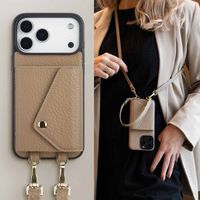 Selencia Coque de télephone Sera avec cordon et porte-cartes enveloppe Apple iPhone 17 Pro Max - Taupe