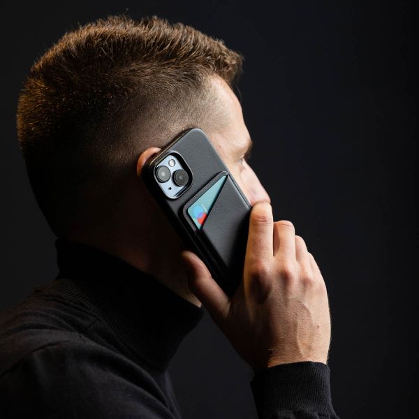 Accezz Porte-cartes en cuir - Compatible avec MagSafe et Qi2 - Onyx Black