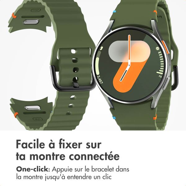 imoshion Bracelet Wave en silicone Samsung Galaxy Watch 4 / 5 / 6 / 7 (20 mm) - Vert foncé