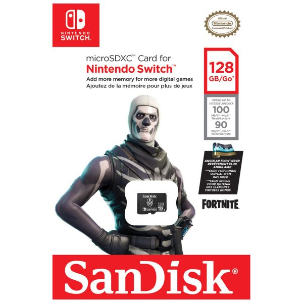 SanDisk microSD Nintendo Switch - 128GB - Fortnite Skull Trooper