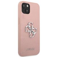 Guess Coque 4G Metal Logo Saffiano Apple iPhone 13 Mini - Rose