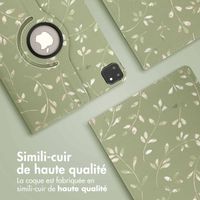 imoshion Coque tablette Design rotatif à 360° iPad Pro 11 (2024) M4 - Green Flowers