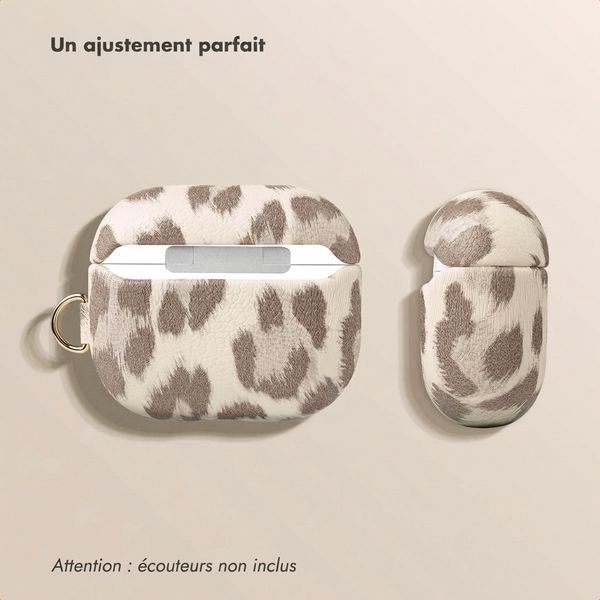 Selencia Coque Sabi motif panthère  Apple Airpods 3 - Soft Ivory