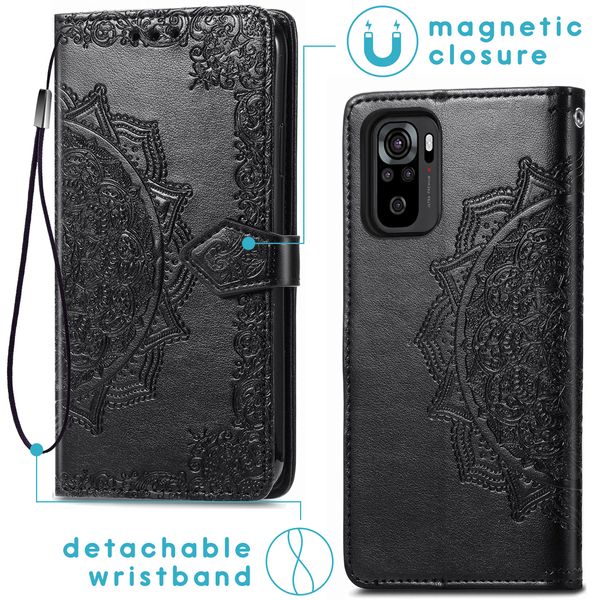 imoshion Etui de téléphone Mandala Xiaomi Redmi Note 10 (4G) / Note 10S - Noir