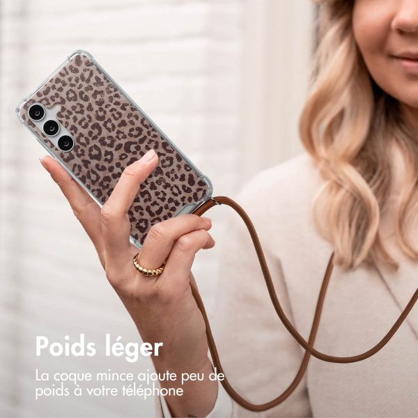 imoshion Coque Design avec cordon Samsung Galaxy S24 - Leopard Mood