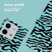 imoshion Étui de télephone portefeuille Design Xiaomi Redmi Note 13 (5G) - Black Blue Stripes