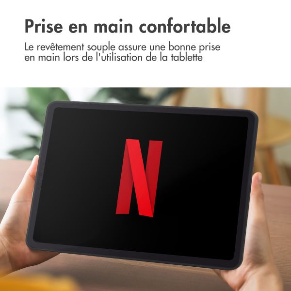 Accezz Coque Liquid Silicone iPad 9 (2021) 10.2 pouces / iPad 8 (2020) 10.2 pouces / iPad 7 (2019) 10.2 pouces - Noir