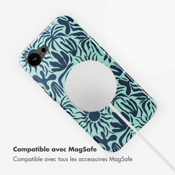 Selencia Coque arrière Vivid avec MagSafe Apple iPhone 16e - Tropical Vibes Light Blue