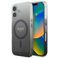 Guess Coque MagSafe IML Glitter Gradient Apple iPhone 16 - Noir