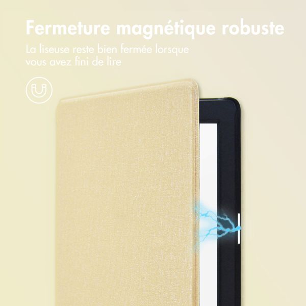 imoshion Étui de liseuse portefeuille Canvas Sleepcover Kobo Nia - Glitter Dorée