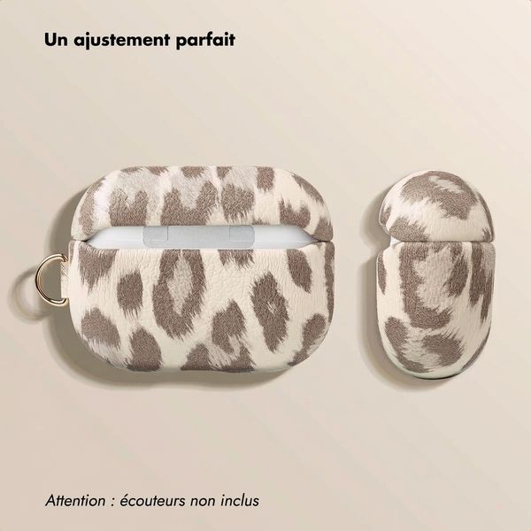 Selencia Coque Sabi motif panthère  Apple Airpods Pro / Pro 2 - Soft Ivory