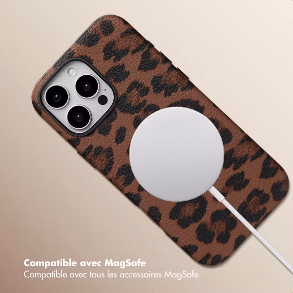 Selencia Coque Sabi imprimé panthère avec MagSafe Apple iPhone 16 Pro Max - Mocha Brown