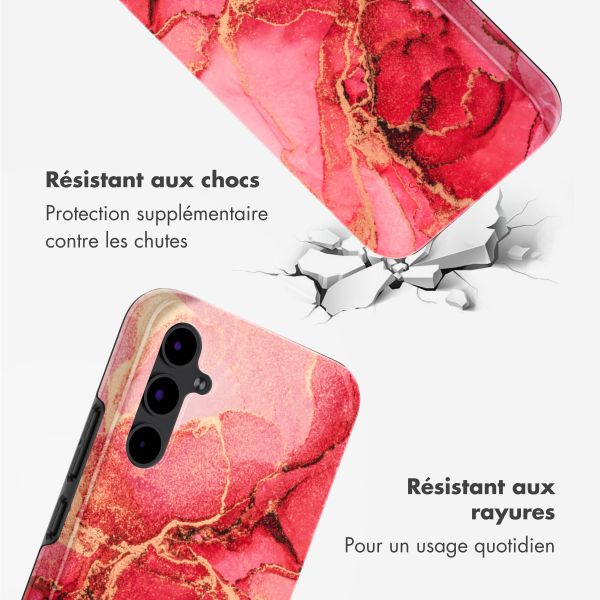 Selencia Coque arrière Vivid Tough Samsung Galaxy A34 - Rosy Marble