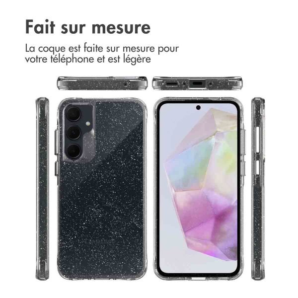 imoshion Coque arrière transparente Pailletée Samsung Galaxy A35 - Argent