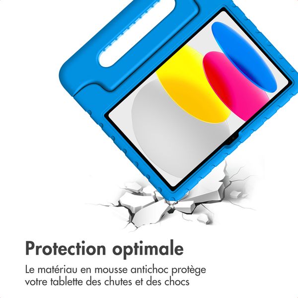 imoshion Coque kidsproof avec poignée Apple iPad 11 (2025) 11 pouces A16 / iPad 10 (2022) 10.9 pouces - Bleu