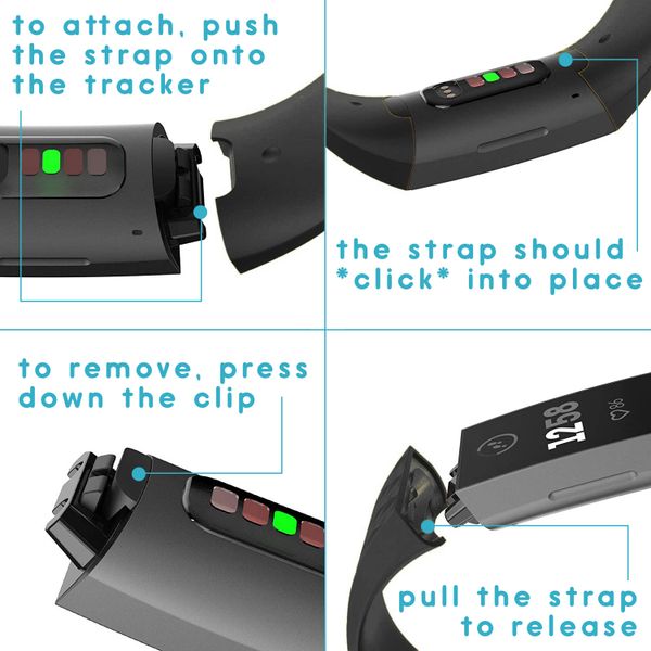 imoshion Bracelet silicone Fitbit Charge 3 / 4 - Noir