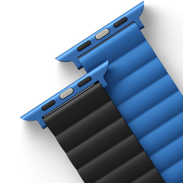 Uniq Bracelet Revix réversible Apple Watch Series 1 t/m 11 / SE / Ultra (44/45/46/49 mm) - Caspian (Blue/Black)