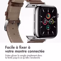 imoshion Bracelet Cuir Crocodile Apple Watch Series 1 á 11 / SE / Ultra (44/45/46/49 mm) - Brun
