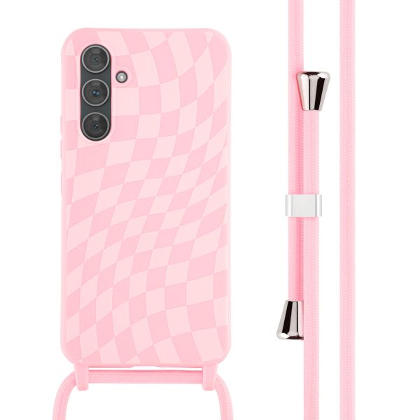 imoshion Coque design en silicone avec cordon Samsung Galaxy A54 (5G) - Retro Pink