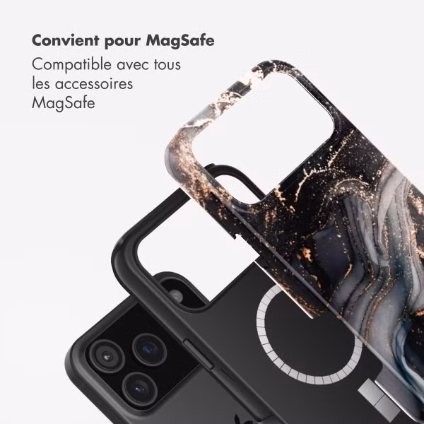 Selencia Coque arrière Vivid avec MagSafe Apple iPhone 17 Pro Max - Chic Marble Black