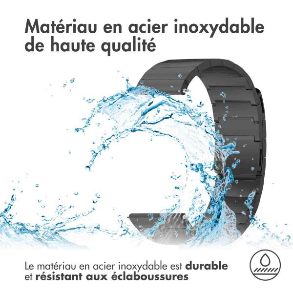 Selencia Bracelet magnétique en acier  - Connexion universelle 20 mm - Noir