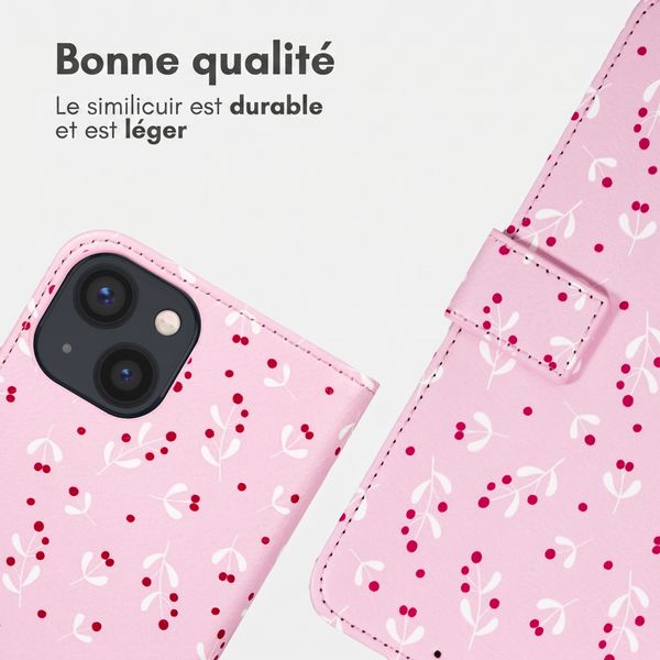 imoshion Étui de télephone portefeuille Design Apple iPhone 15 - Blush Berries