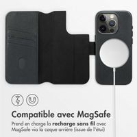 Accezz Étui de télephone portefeuille en cuir 2-en-1 avec MagSafe Apple iPhone 15 Pro - Onyx Black