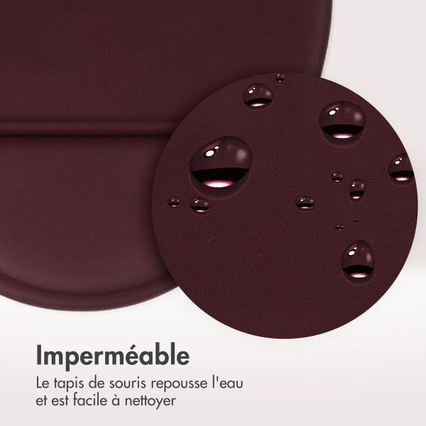 imoshion Tapis de souris ergonomique - Tapis de souris avec repose-poignet - 30 x 25 cm - Bordeaux