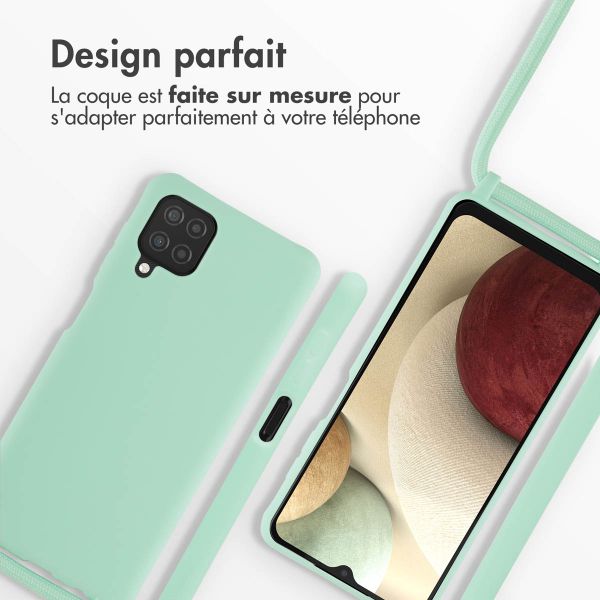 imoshion Coque en silicone avec cordon Samsung Galaxy A12 - Vert menthe