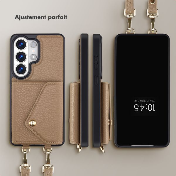Selencia Coque de télephone Sera avec cordon et porte-cartes enveloppe Samsung Galaxy S26 Ultra - Taupe