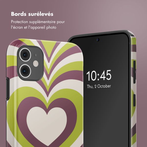 Selencia Coque arrière Vivid Apple iPhone 11 - Double Hearts Plum Fern