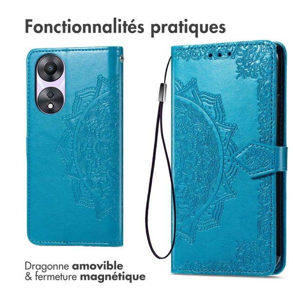 imoshion Etui de téléphone portefeuille Mandala Oppo A78 (4G) - Turquoise