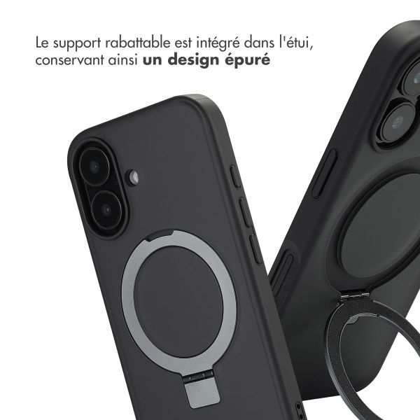 Accezz Coque Ring Stand avec MagSafe Apple iPhone 16 - Noir