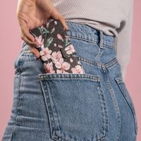 imoshion Design Softcase Bookcase Samsung Galaxy S21 Ultra - Blossom Watercolor Black