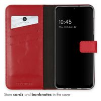 Selencia Étui portefeuille en cuir véritable Samsung Galaxy A13 (5G) / A04s - Rouge