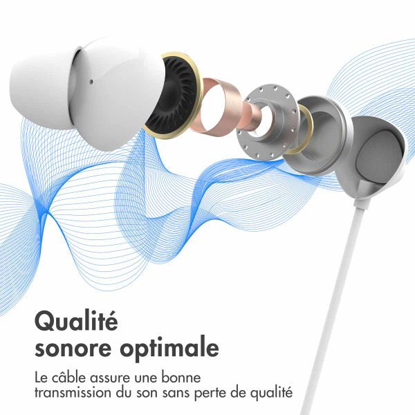 imoshion ﻿Ecouteurs Intra-auriculaires - Ecouteurs filaires - Connexion AUX / prise jack 3,5 mm - Blanc