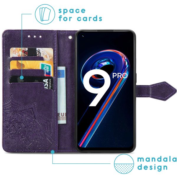 imoshion Etui de téléphone portefeuille Mandala Realme 9 Pro - Violet