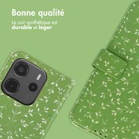 imoshion Étui de télephone portefeuille Design Xiaomi Redmi Note 14 (4G) - Green Flowers