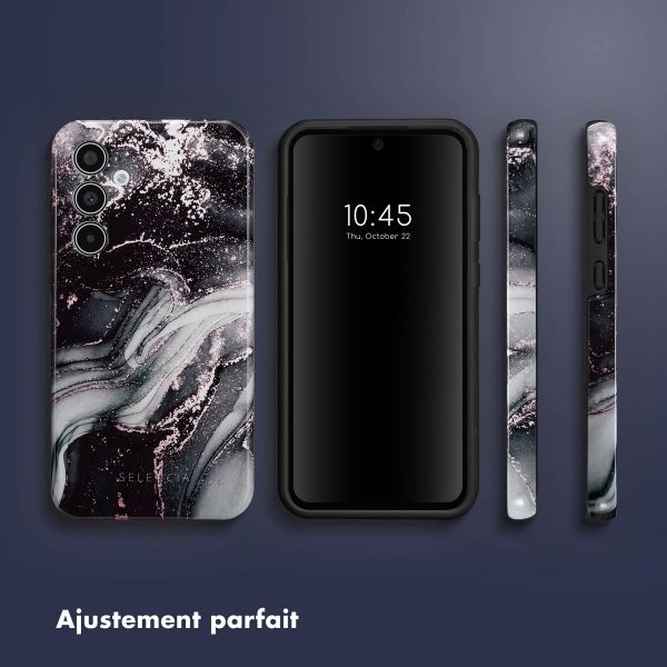 Selencia Coque arrière Vivid Tough Samsung Galaxy A35 - Chic Marble Black