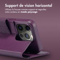 Accezz Étui de téléphone portefeuille en cuir 2-en-1 avec MagSafe iPhone 15 Pro - Heath Purple