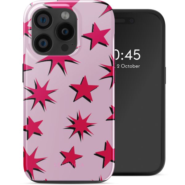 Selencia Coque arrière Vivid Tough avec MagSafe iPhone 15 Pro - Stars Rubine Red Light Pink