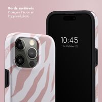 Selencia Coque arrière Vivid Apple iPhone 15 Pro - Colorful Zebra Old Pink