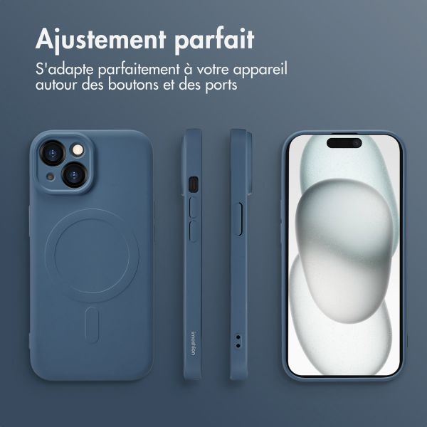 imoshion Coque Couleur avec MagSafe Apple iPhone 15 - Bleu foncé