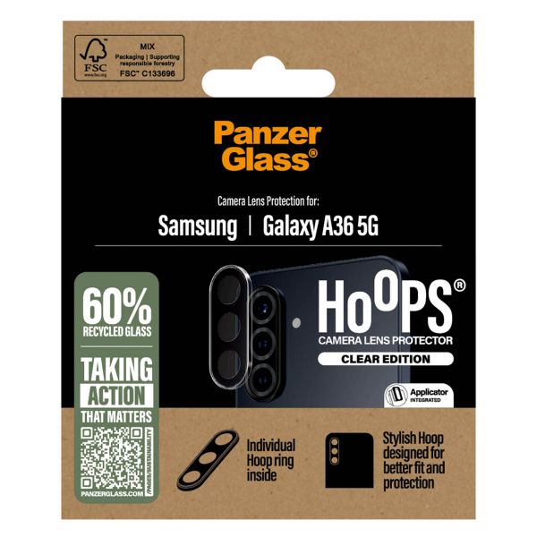 PanzerGlass Protection Caméra Hoop Optic Rings Samsung Galaxy A36 - Transparent