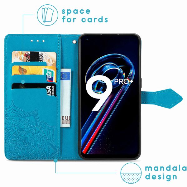 imoshion Etui de téléphone portefeuille Mandala Realme 9 Pro Plus - Turquoise