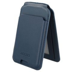 Accezz Portefeuille en cuir magnétique avec support - Compatible avec Apple Find My - Nightfall Blue