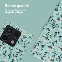 imoshion Étui de télephone portefeuille Design Xiaomi Redmi Note 13 Pro (5G) / Poco X6 - Blue Flowers
