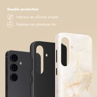 Selencia Coque arrière Vivid Samsung Galaxy S24 - Golden Beige Marble